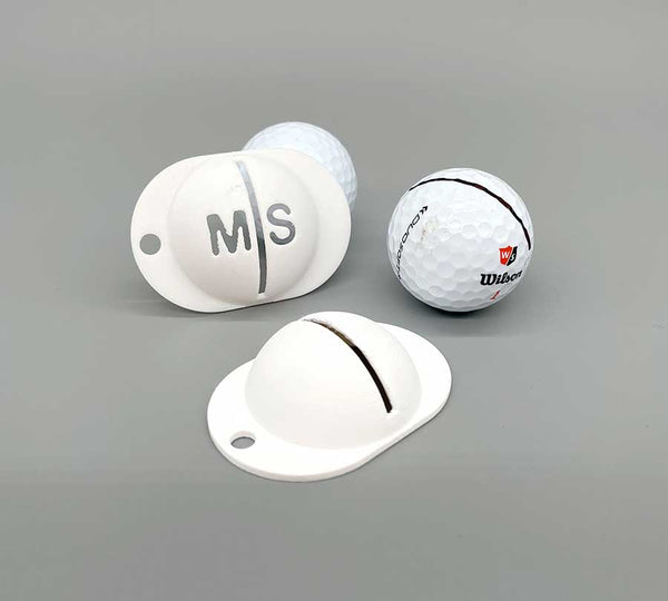 Golfballmarkierung mit optionalem Text
